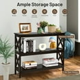 thumbnail image 6 of Resenkos 3-Tier Console X-Design Sofa Side Accent Table-Espresso, Narrow Console Table, Entryway Hall Table with Shelves for Foyer & Entry Spaces, 6 of 7