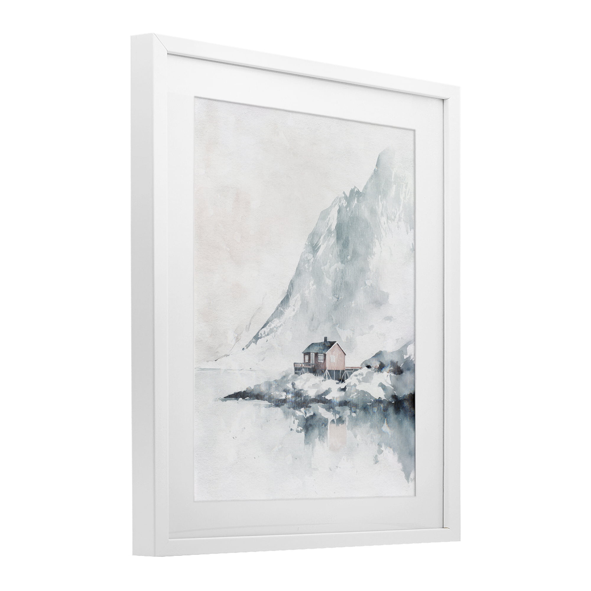Stupell Industries Snow Shelter Watercolor White Framed Print Under Glass, design by Svetlana Aleynikova