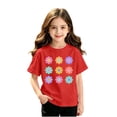 thumbnail image 1 of WQNVRNR Girls Summer Short Sleeve Tee- Casual Printed Cotton Crewneck Cute T Shirt Red Size 8, 1 of 6