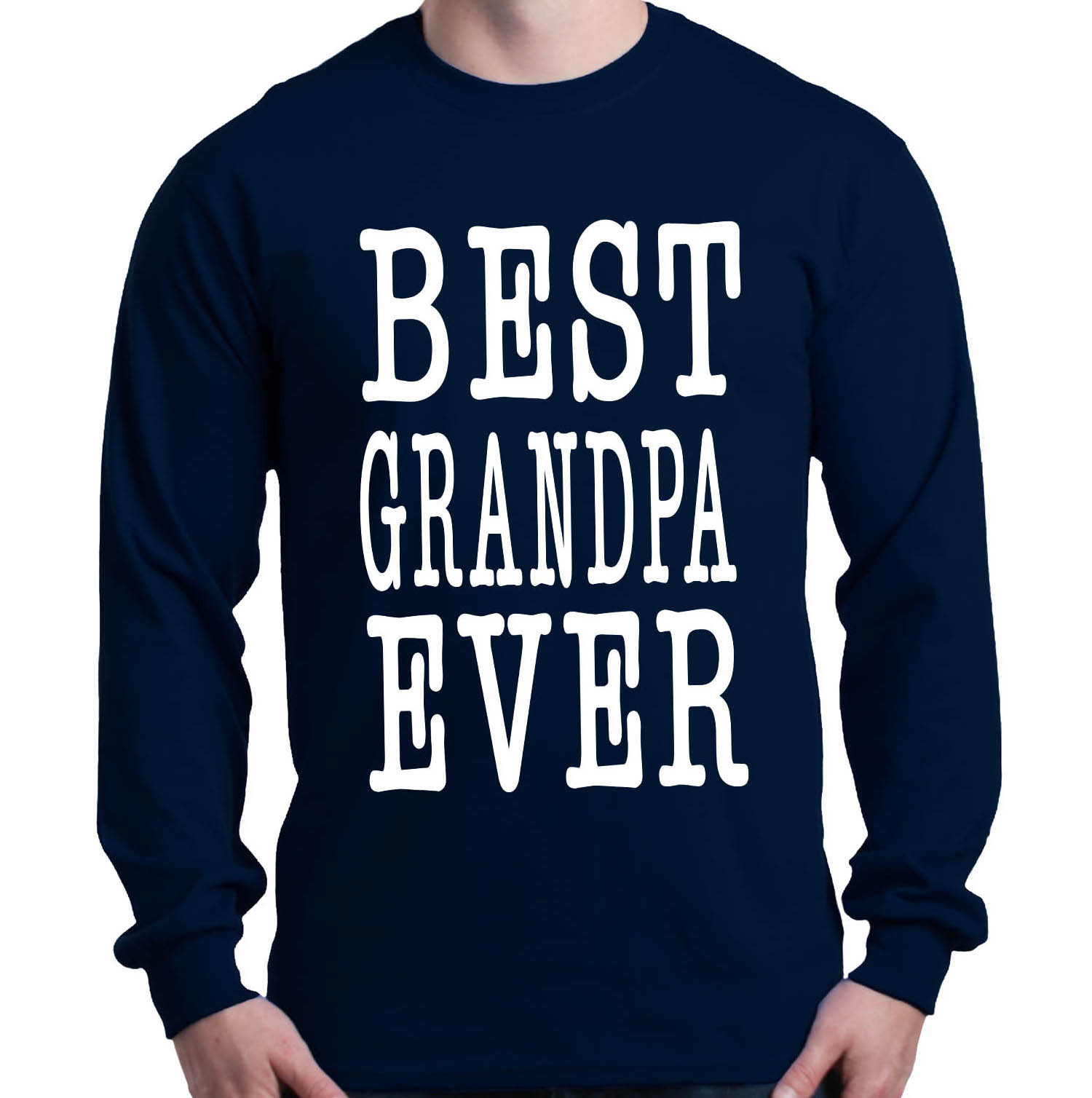 Shop4Ever Men's Best Grandpa Ever Father's Day Grandparent Long Sleeve ...