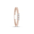 thumbnail image 3 of AFFY Three Stone Women's Engagement Wedding Ring In 10K Rose Gold (0.10 Cttw) Round White Natural Diamond Ring Size-5, 3 of 6