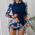 thumbnail image 2 of IDOPIP Women Two Piece Rash Guard Long Sleeve Swimsuits set UV UPF 50+ Swim Shirt Bathing Suit, 2 of 8