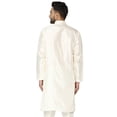 thumbnail image 4 of SKAVIJ Men's Indian Art Silk Long Top Casual Crew Neck Party Kurta (x-Large, OffWhite), 4 of 6