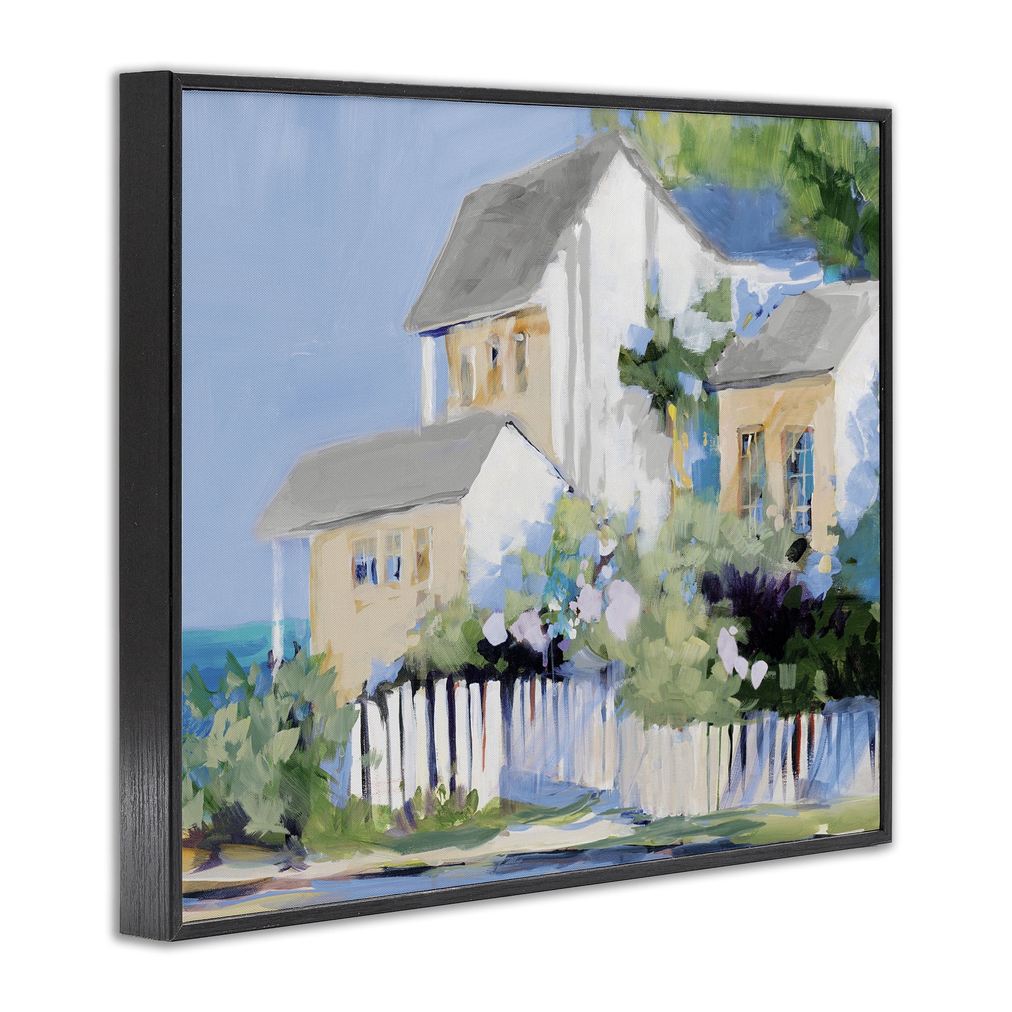 Stupell Industries Living by the Water Cottage Black Framed Giclee Art, design by Jane Slivka