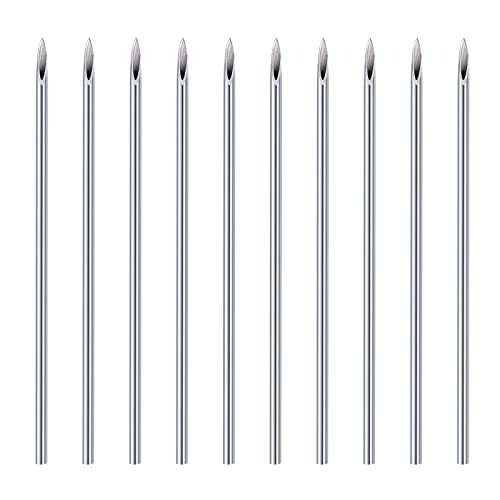 JIESIBAO 10PCS 18G Piercing Needles, Hollow Needles Stainless Steel
