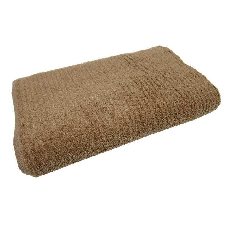 Dri Soft 100% Cotton Super Soft Striped Bath Towel, Ginger Taupe, 54x30