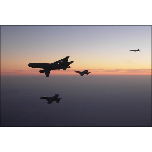 24"x36" Gallery Poster, FA-18F Super Hornets f-18 VFA-41 VFA-14 KC-10 Extender