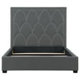 thumbnail image 4 of Maille Charcoal Eastern King Panel Bed - Upholstered, Wood Frame, Modern Bedroom Furniture. Scalloped Headboard, Charcoal Fabric, King Size Bed., 4 of 11