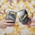 thumbnail image 2 of 12oz Stemless Wine Tumblers Black and Gold Marble Vacuum Insulated Stainless Steel Travel Tumbler Cups Mug with Lid and Straw for Champaign,Cocktail,Beer with Cleaning Brush, 2 of 5