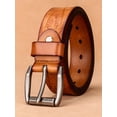thumbnail image 5 of Catelles Men's Camel Leather Belt, Wear-resistant Alloy Pin Buckle, Gift Box with Puncher&For waist 42 in Width 1.5 in(3.8cm), 5 of 9
