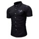 thumbnail image 2 of Camisa de manga corta con estampado floral de ajuste delgado para negocios con botones informales para hombres Pompotops  oipoqjl47607, 2 of 4
