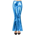 thumbnail image 6 of AUNVITO Women's Shiny Flared Pants Glossy Fashionable and Stylish Style, 6 of 7
