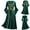 Green, variant on TIHLMK Casual Dress Women's Square Collar Patchwork Bandage Long Sleeve Robe Long Dress Purple