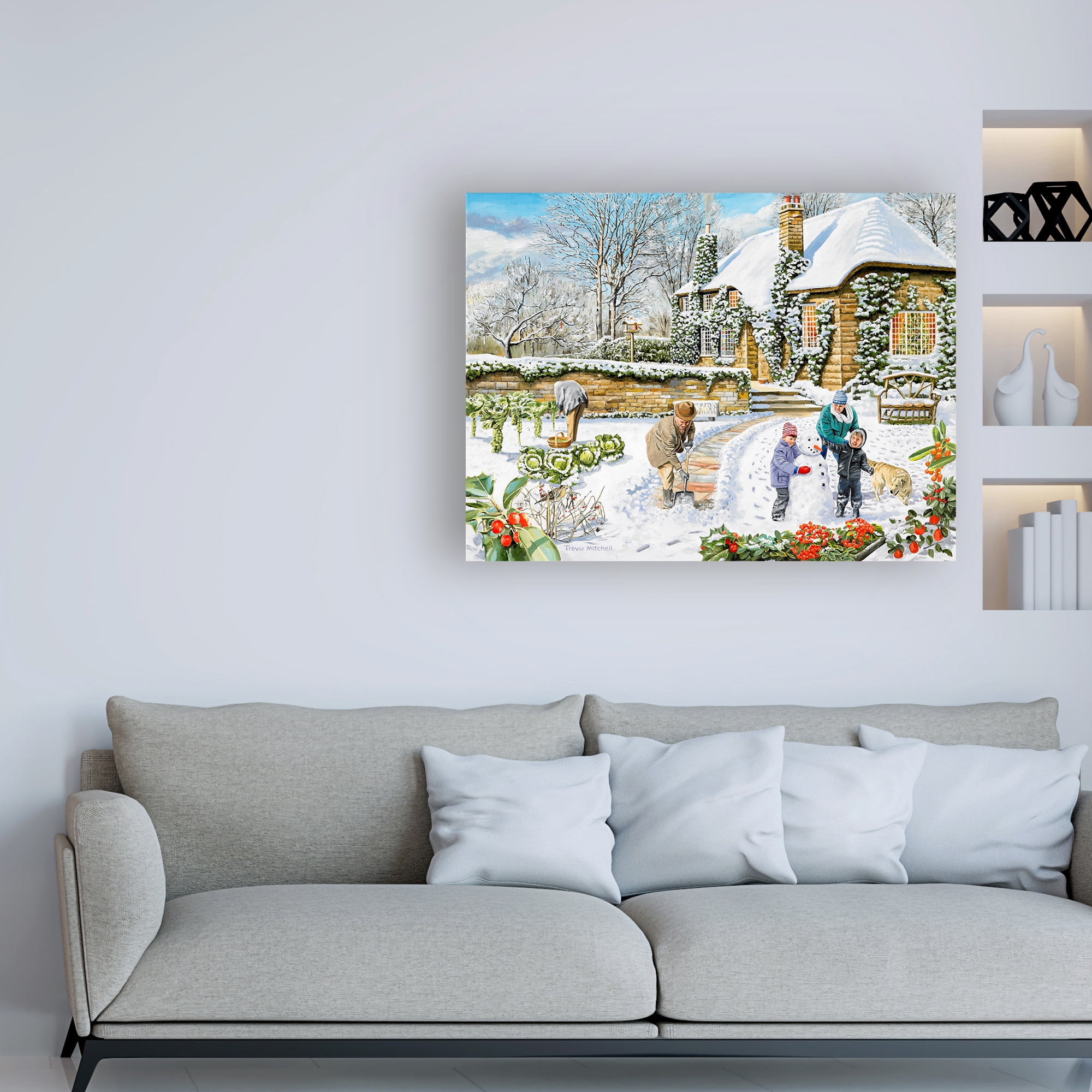 Trademark Fine Art 'Winter Cottage' Canvas Art by Trevor Mitchell