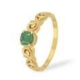 thumbnail image 2 of 925 Sterling Silver Gold Vermeil Emerald Cushion 6mm Women's Solstic Valentines Day Gifts Ring, 0.75 Ct, 2 of 4