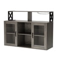 thumbnail image 4 of Maritcute Bar Cabinet with Power Outlets, Liquor Cabinet with Led Lights and Glass Holder, Storage Buffet Cabinet Coffee Bar Cabinet for Liquor, Wine Cabinet with Racks,Grey, 4 of 9