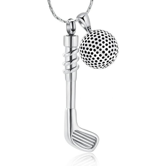 Cremation Golf Clubs Jewelry for Ashes Urn Necklace Keepsake 316L Stainless Steel Memorial Pendant