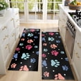 thumbnail image 4 of Kitchen Rugs Sets Of 2,Black Dog Paw Footprint Anti Fatigue Kitchen Mat Rugs Non Slip Washable,Decorative Kitchen Floor Mats for Kitchen,Sink,Laundry,17"X47", 4 of 5