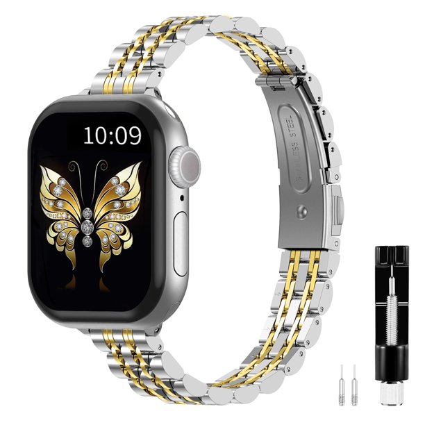 Correa de reloj FINTIE Slim de acero inoxidable para Apple Watch
