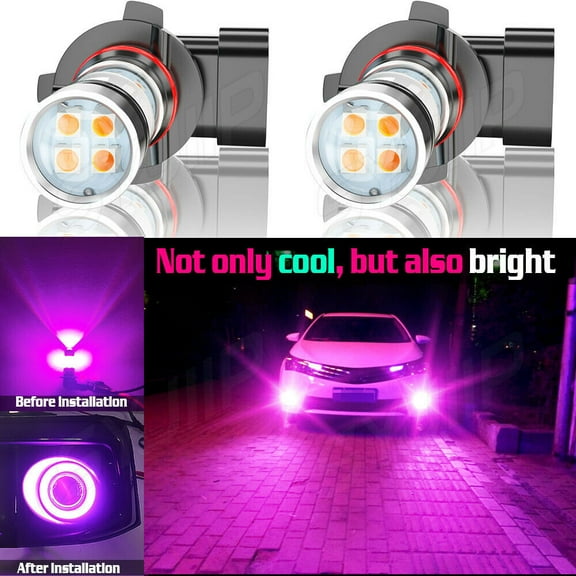 HB3 9140 H12 LED fog light bulbs 100W 1800LM 14000K Purple Plug and Play pack of 2