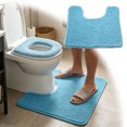 thumbnail image 2 of Toilet Rug U Shaped, Non Absorbent Chenille Bath Mat, Soft Plush Washable Toilet Mat for Bathroom, Quick Dry Low Pile Contour Rug 19.7"x15.7", 2 of 9
