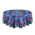 thumbnail image 5 of Colorful Tie Dye Pattern Round Tablecloth 60"x60",Wrinkle Wipeable Table Cloth for Kitchen Dining Room Picnic Patio Party, 5 of 6