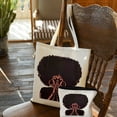 thumbnail image 2 of JEUXUS Canvas Tote Bag Aesthetic - 2 Pcs Cute Tote Bags with Zipper - Cute Graphic Print Summer White, 2 of 7