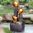 thumbnail image 1 of chrismas clearnace！ 28" Three Bowl Cascading Waterfall Rock Fountain. Perfect for Gardens and Outdoor Spaces., 1 of 6