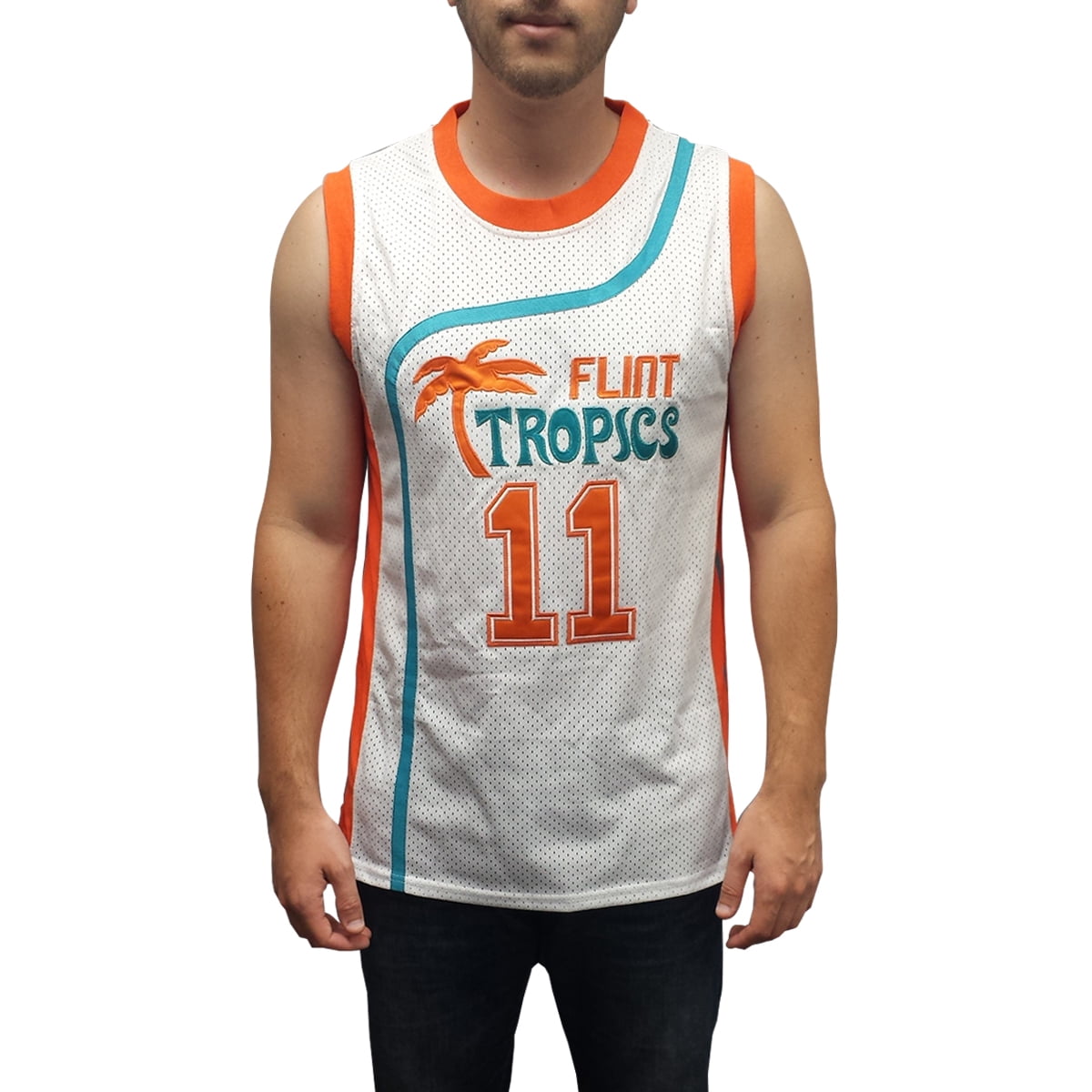 Ed Monix #11 Flint Tropics Green Basketball Jersey Semi Pro Costume Movie L