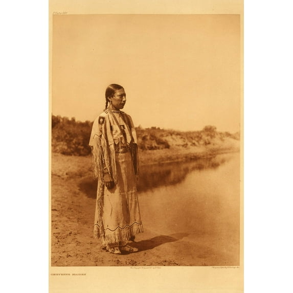 24x36 gallery poster, Cheyenne maiden, 1930 by Edward Curtis
