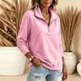 thumbnail image 4 of cocolona Half Zip Pullover Sweatshirts for Women Long Sleeve Solid Color Loose Casual Basic Sweatshirts, 4 of 7