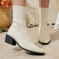 thumbnail image 2 of Stretch Ankle Boots for Women Pointed Toe Stacked Heel Knit Sock Booties Casual Dressu Fall Chelsea Boots, 2 of 7