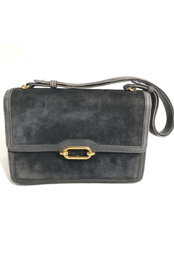 Pre-Owned Hermes Shawl vintage Hand Bag Shoulder Bag Gray Based/Navy Based... (Fair)
