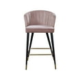 thumbnail image 4 of Meridian Furniture Cassie 28"H Velvet Counter Stool in Pink (Set of 2), 4 of 5