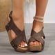 thumbnail image 1 of MKLEKYY Sandalias de Playa para Mujer, de Verano, de Piel, Con Plataforma y Cuña, Estilo Informal, 1 of 4