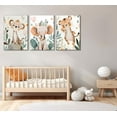 thumbnail image 4 of Safari Animals Nursery Canvas Wall Hieng Jungle Animals Cheetah Elephant Tiger Kids Room Illustration Pictures Wall Decor Posters Print Hiengwork for Classroom Boy's Girl's Room Bedroom, 4 of 6