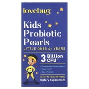 LoveBug Probiotics Kids Probiotics Pearls, 4+ Years, 3 Billion CFU, 60 Easy To Swallow Pearls