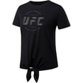 thumbnail image 4 of Reebok Tie Front Graphic playera para mujer, color negro, grande, 4 of 4