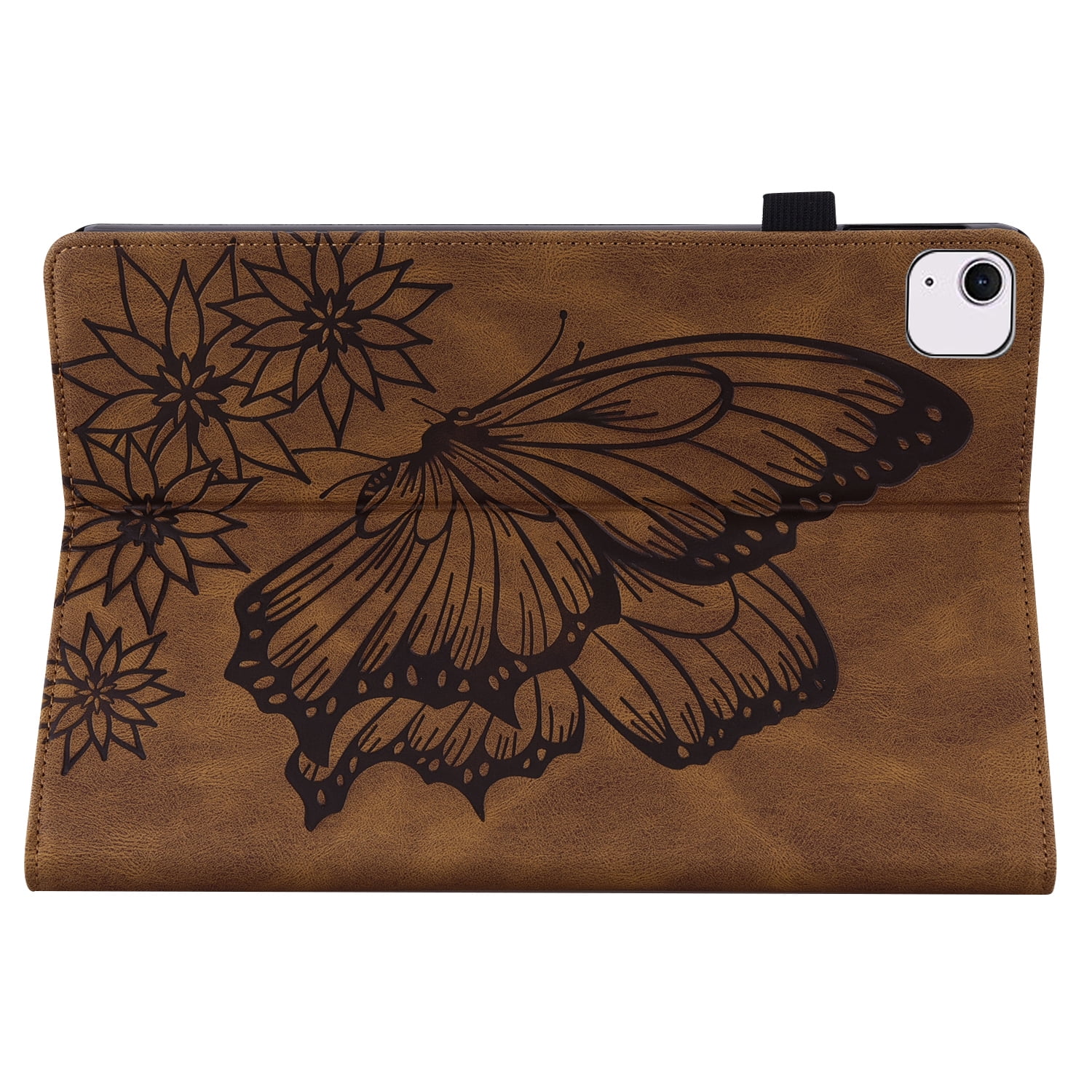 Dteck Butterfly Pattern Case for iPad Air 13 inch 2025/2024,Magnetic PU Leather Smart Auto Wake/Sleep Folio Stand Case Card Slot Pencil Holder Cover for iPad Air 13-in. M3/M2,Brown