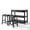 Black, variant on NATURAL WOOD TOP KITCHEN CART/ISLAND WITH OPTIONAL STOOL STORAGE IN WHITE FINISH