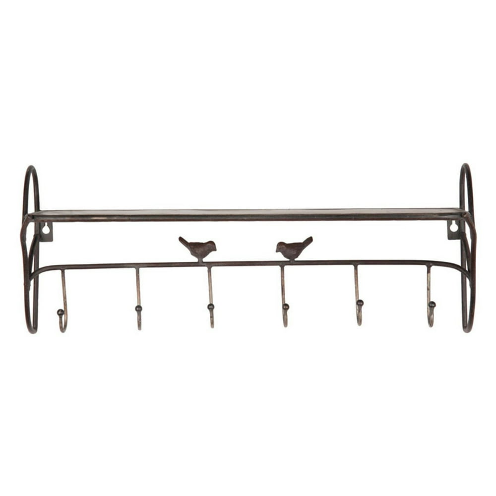 Foreside Home and Garden Farmhouse Wall Shelf With Hooks