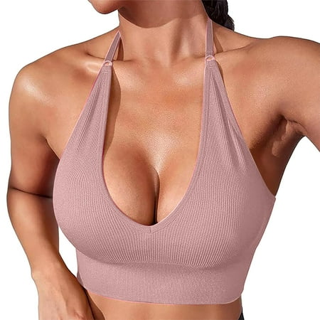 Clearance! Weikingp Bras for Women Women S Solid Color Thin Belt Thin Elastic Casual Bottom Bra Yoga Underwear Plus Size Lingerie Sports Bras for Women Brown M