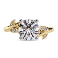 thumbnail image 2 of AFFY Solitaire Bypass Floral Engagement Ring for Women, 1.75 Carat (ctw) Round Cut Lab Grown Diamond Ring In 10K Solid Yellow Gold F-G, VS-SI Quality Ring Size-6, 2 of 7