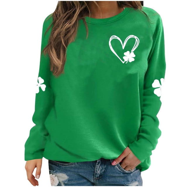 FcBaudy Chandails en Molleton pour Femmes, Chandails en Molleton Sans Capuche, Chandails en Molleton pour Femmes Imprimé Col Rond Manches Longues Chandail Femme polyester Haut