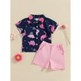 thumbnail image 3 of Toddler Little Boy Kids Summer Floral Shirt Bermuda Shorts Outfit Set 12M 18M 24M 3Y 4Y 5Y Clothes, 3 of 10