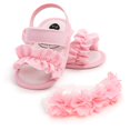 thumbnail image 4 of Uccdo Summer Baby Girls Sandals Newborn PU Leather Casual Ruffled Flats Walking Shoes+Headband 0-18M, 4 of 4