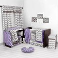 Bacati Ikat Dots/Leopard Muslin 2Piece Security Blankets with Sateen Trim, Lilac/Gray
