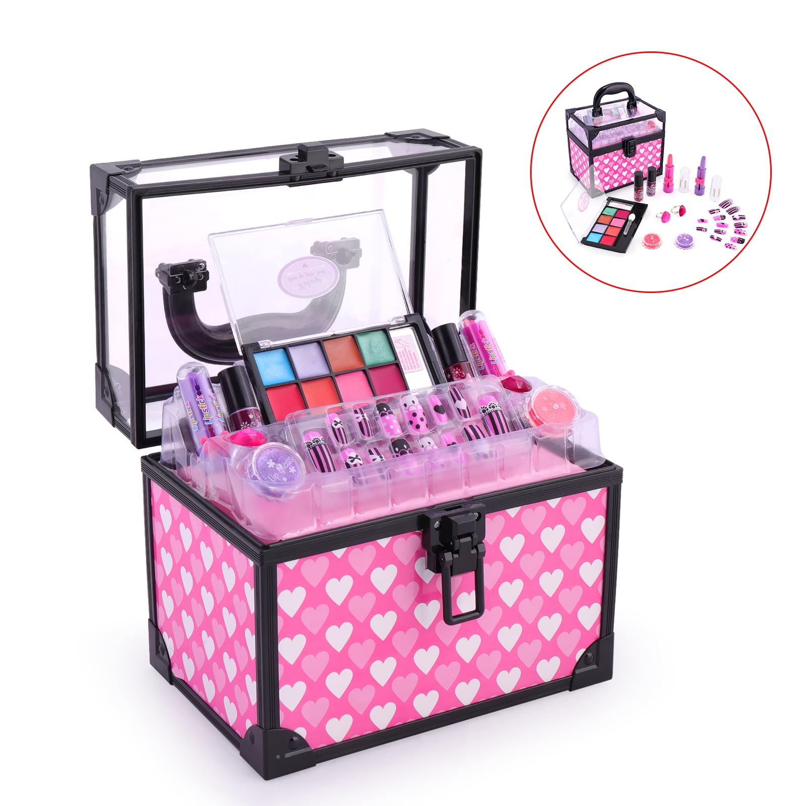 CJC Kids Real Makeup Kit for Little Girls, Washable, Non-Toxic Pretend 