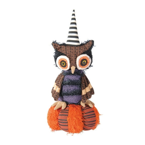 Musc Turning Owl On Pumpkin Halloween Figure