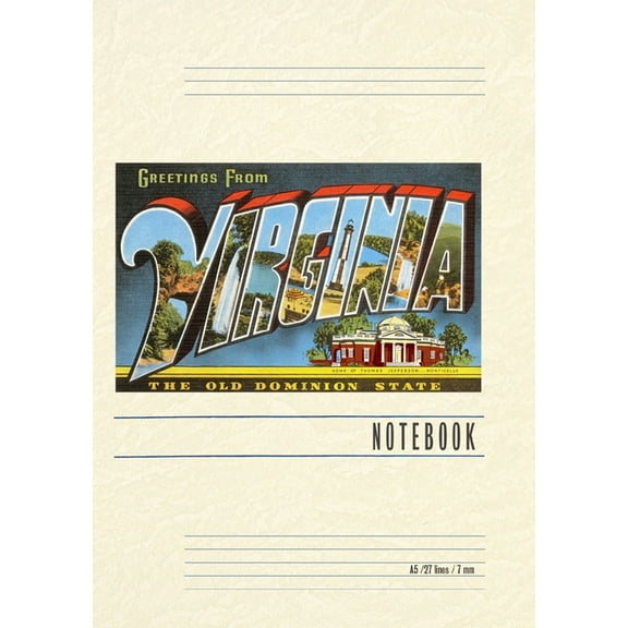 Vintage Lined Notebook Greetings from Virginia, (Paperback)